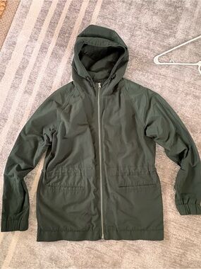Men's Club Monaco Dark Green Hooded Windbreaker Jacket
